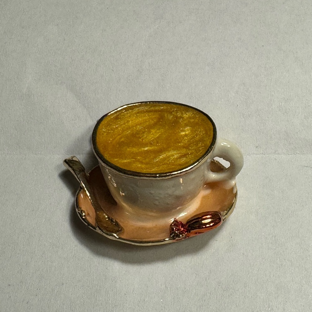 Teacup coffee cup Trinket pin brooch